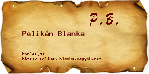 Pelikán Blanka névjegykártya